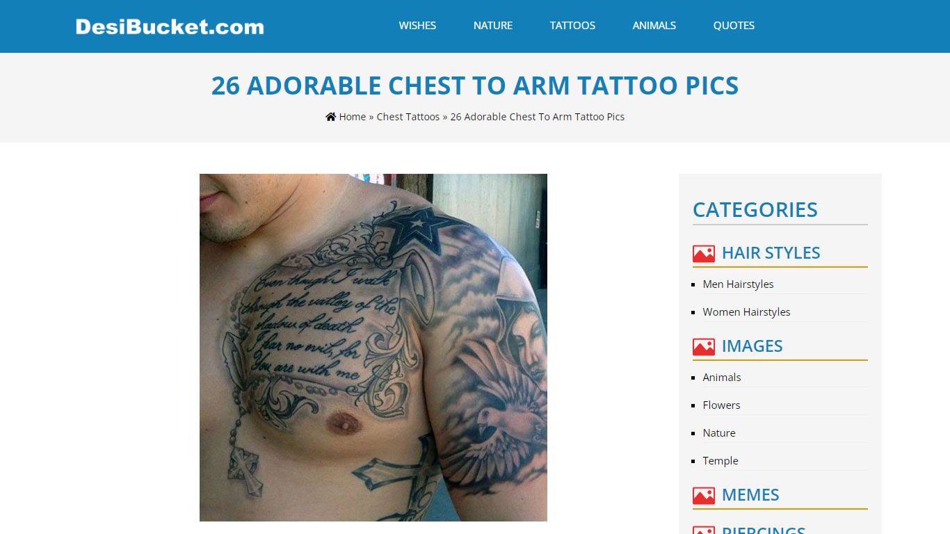 26 Adorable Chest To Arm Tattoo Pics - DesiBucket.com